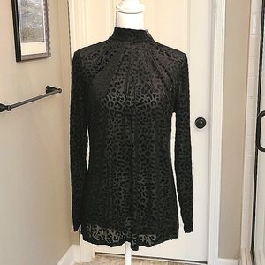 NWT Black leopard burnout shirt.